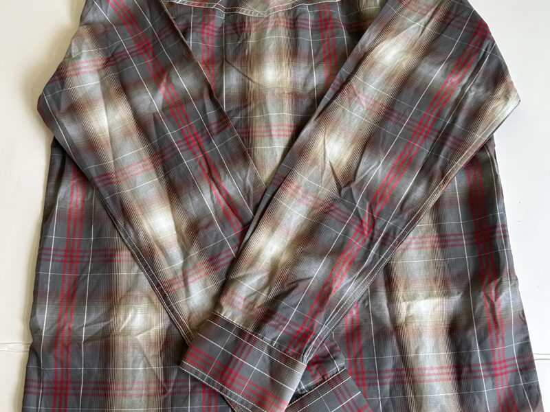 Rafter C Casual Red and Gray Plaid Button Down Shirt