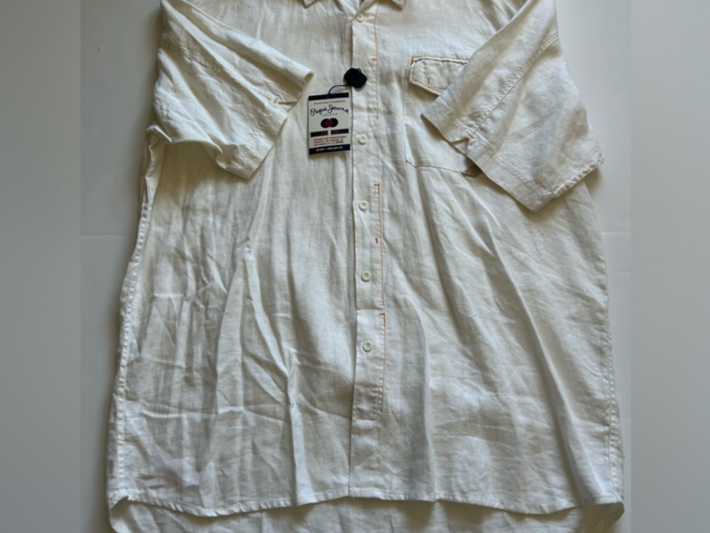 NWT Pepe Jeans button down shirt 4 XL Style # 21480S Color White