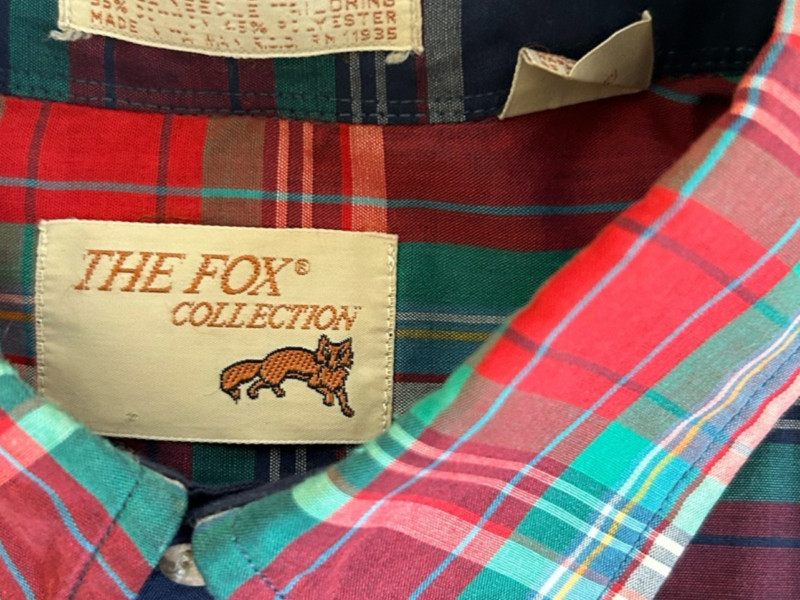Vintage The Fox Collection plaid short sleeve shirt Men size 16 1/2
