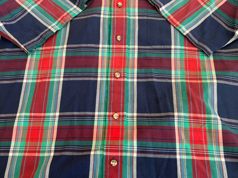 Vintage The Fox Collection plaid short sleeve shirt Men size 16 1/2