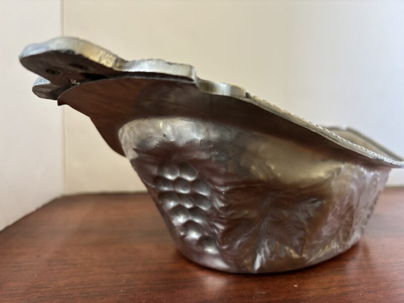 Ornate grapevine embossed Boat Shaped bowl for display centerpiece or planter