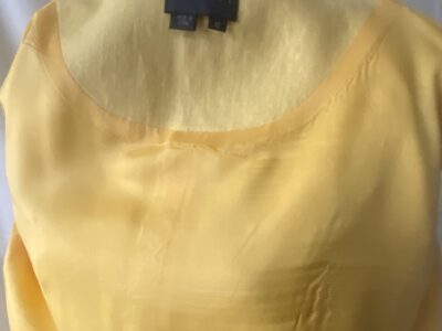 Preowned vintage Kay Unger New York Size 13 Yellow Linen Suit Dress
