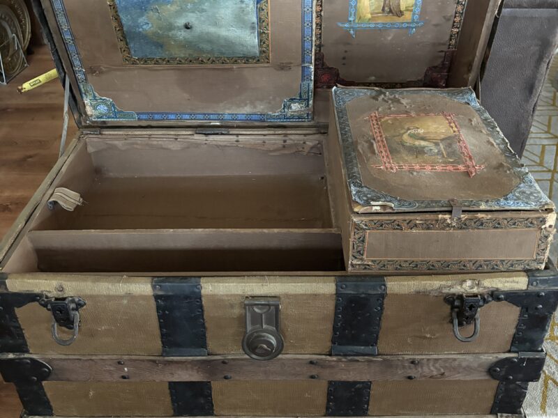 Antique Steamer Trunk 30" x 22" x 18"