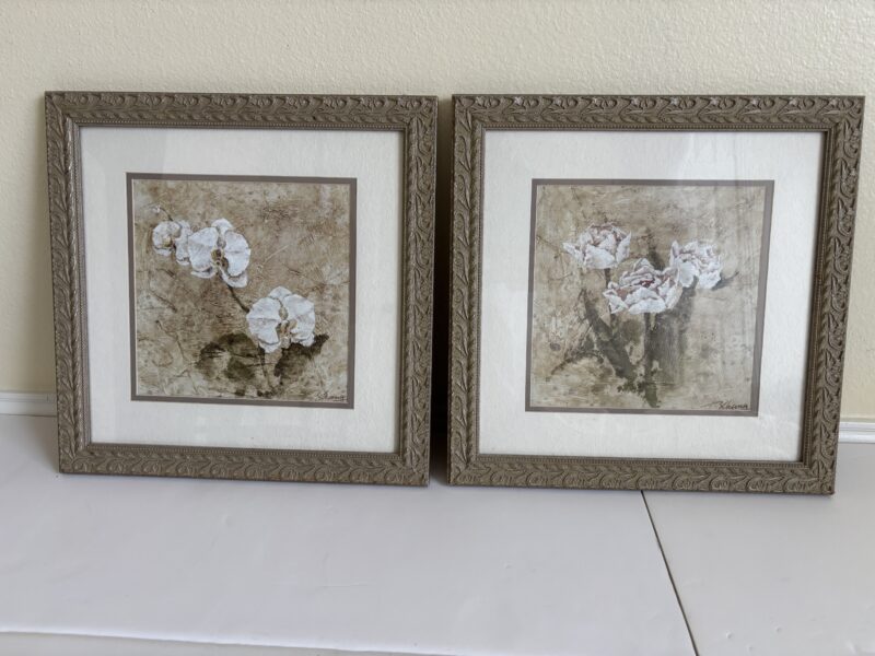 Pair of Zhang Squares picture frames by B J Zhang