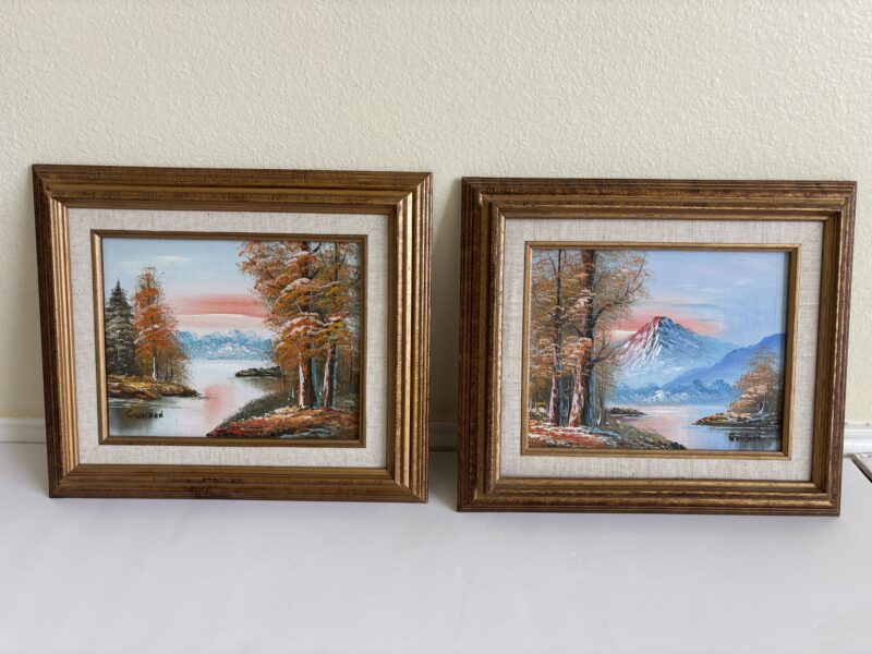 Pair of signed G. Whitman oil on canvas paintings
