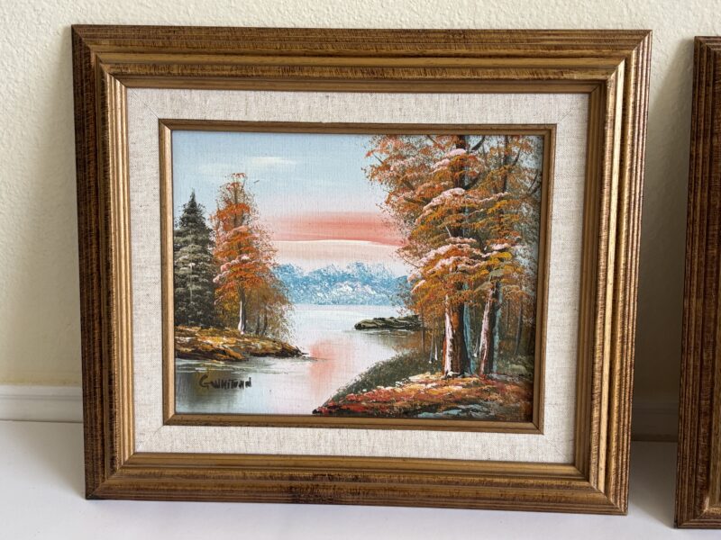 Pair of signed G. Whitman oil on canvas paintings