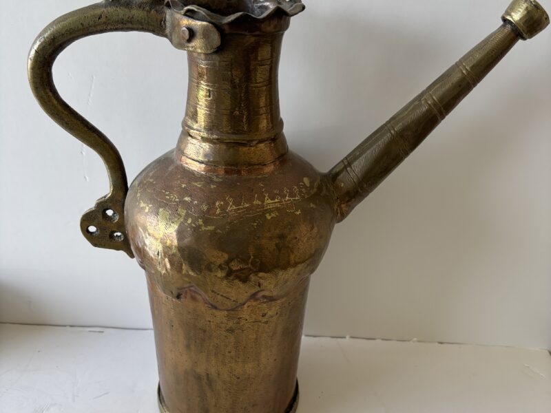 Vintage handmade brass and copper Turkish coffee pot
