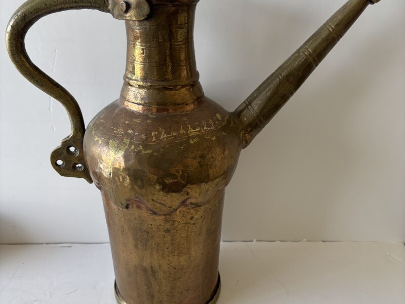 Vintage handmade brass and copper Turkish coffee pot