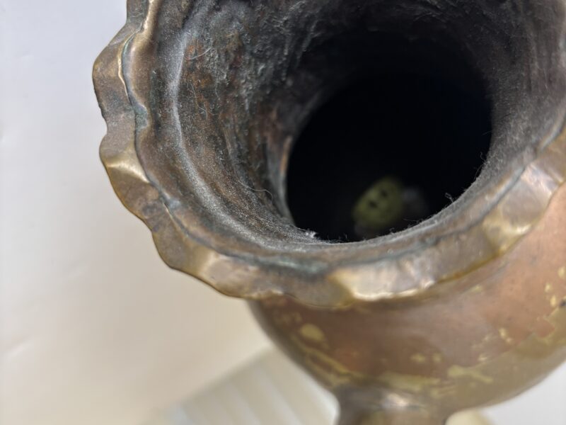 Vintage handmade brass and copper Turkish coffee pot