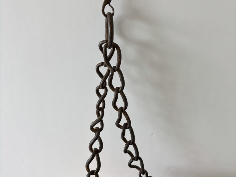 Antique handmade copper hanging vessel