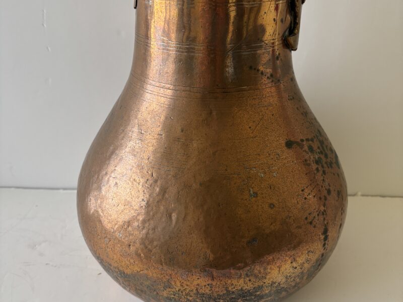 Antique handmade copper hanging vessel