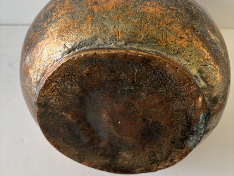 Antique handmade copper hanging vessel