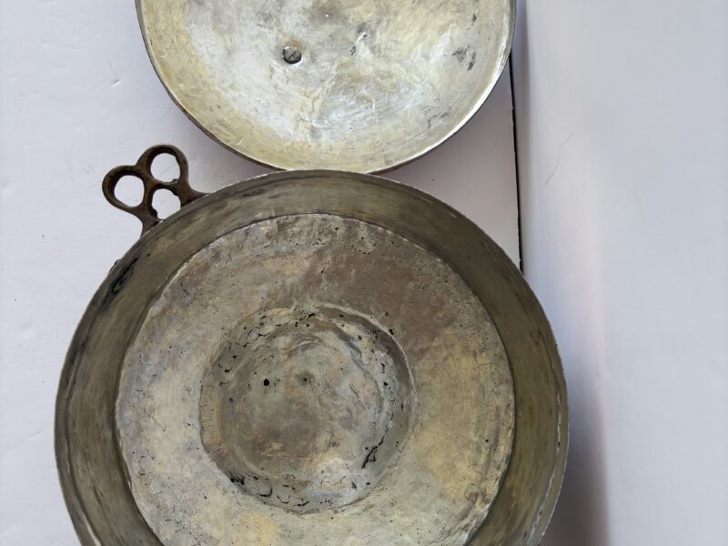 Antique Handmade hammered copper pot with lid