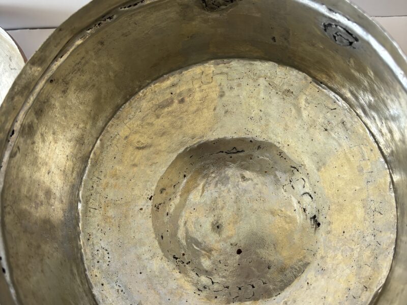Antique Handmade hammered copper pot with lid