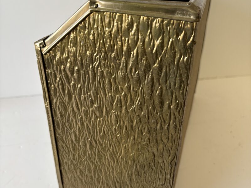 Vintage Brass Magazine Rack Hammered English brass