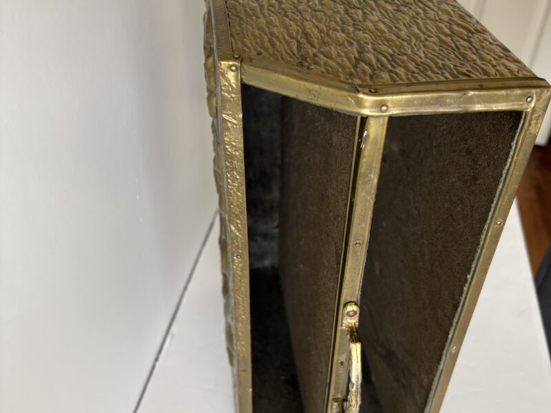 Vintage Brass Magazine Rack Hammered English brass