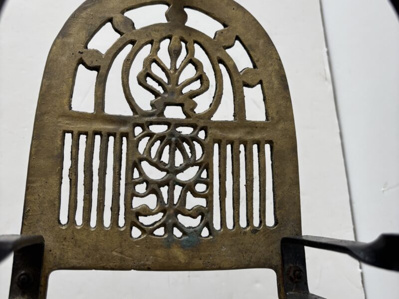 Vintage brass hearth trivet