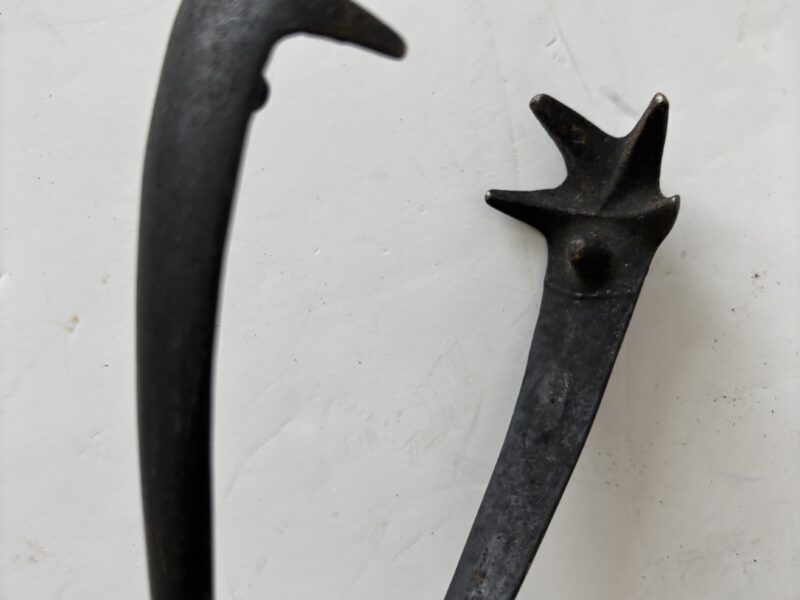 Fireplace metal tongs