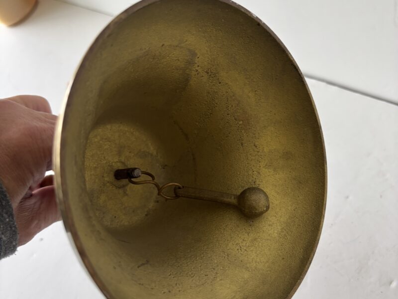 Large 5.5" Brass bell with wooden handle