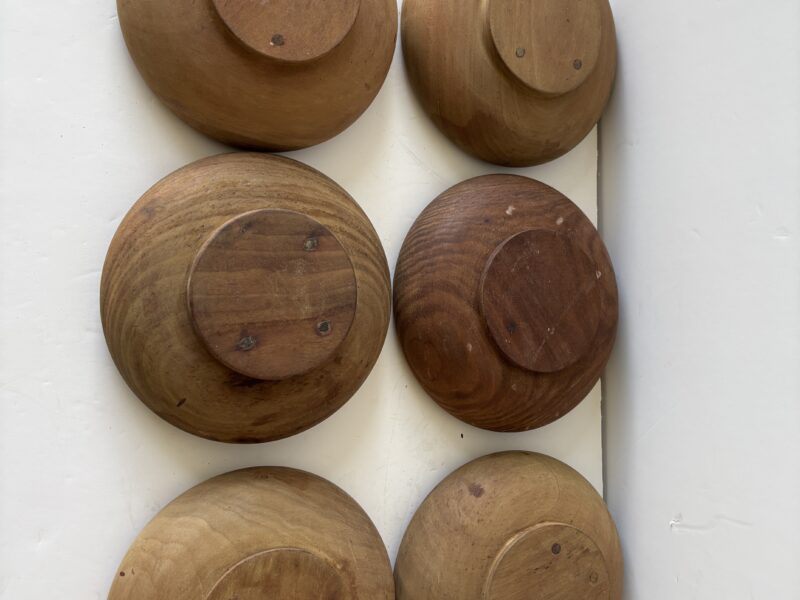 Lot of six 6-inch wooden bowls