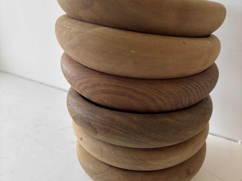 Lot of six 6-inch wooden bowls