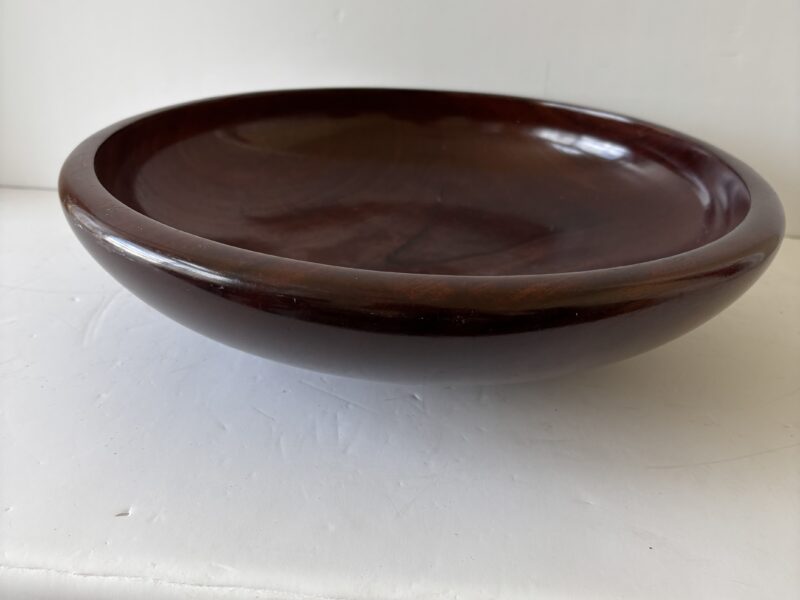 Large 13" polished wooden bowl for table decor display or planter