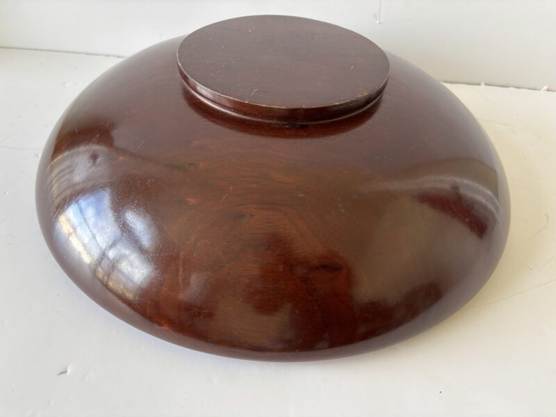 Large 13" polished wooden bowl for table decor display or planter