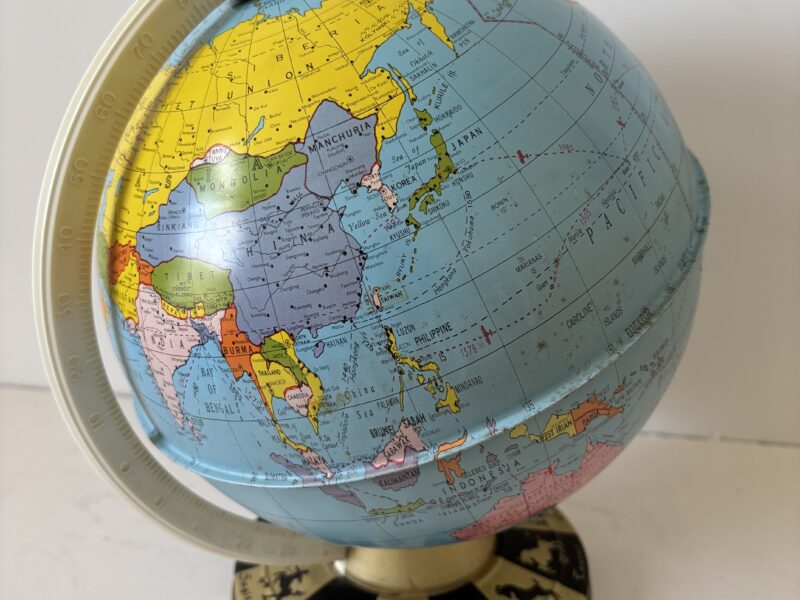 Vintage 9" globe by Ohio Art co. With Zodiac