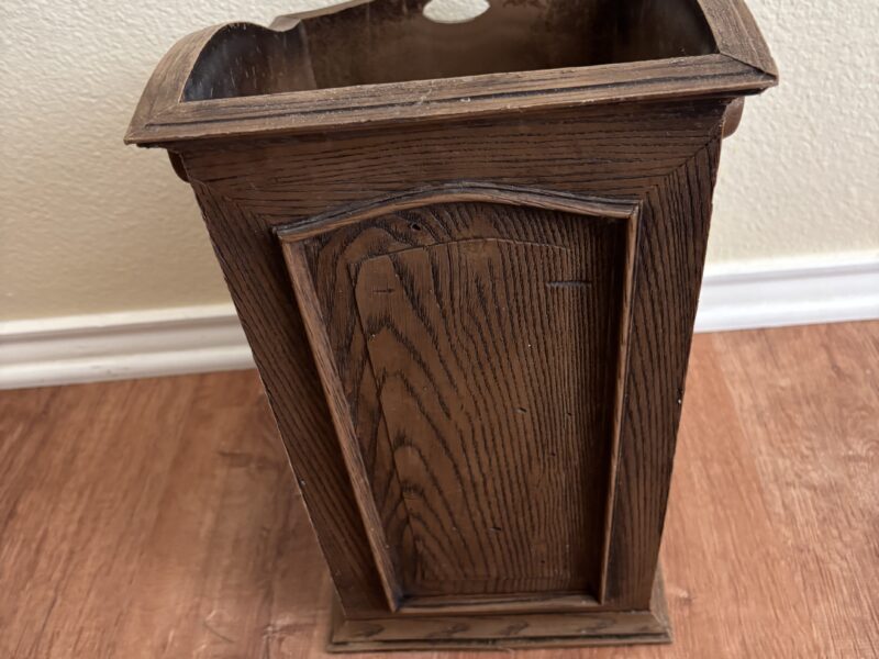 Vintage Syroco wood grain planter or wastebasket