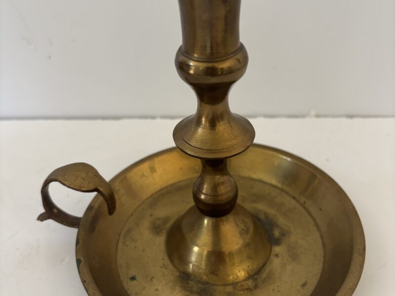 Solid Brass candle holder with drip tray and finger grip