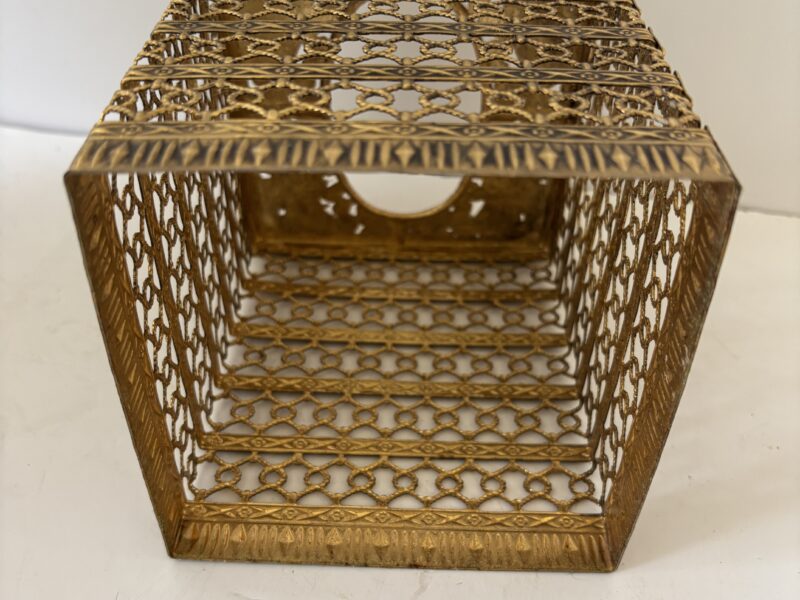 Vintage Hollywood Regency style napkin Kleenex square container dispenser