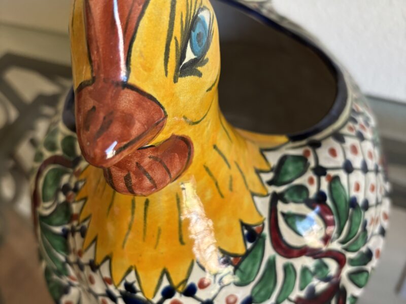Vintage Large Talavera chicken planter