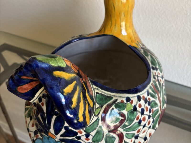 Vintage Large Talavera chicken planter