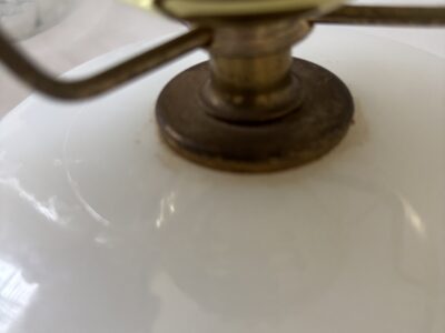 GWTW Style Milk Glass lamp with floral accents