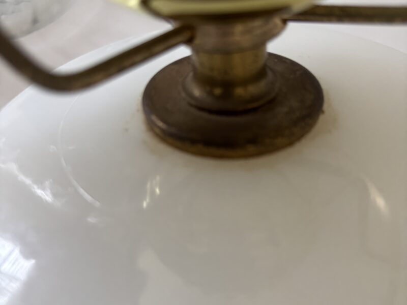 GWTW Style Milk Glass lamp with floral accents