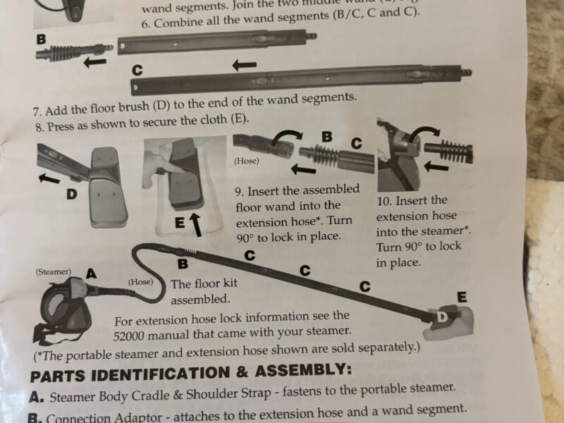New Scunci Floor Steamer Kit - for Parts