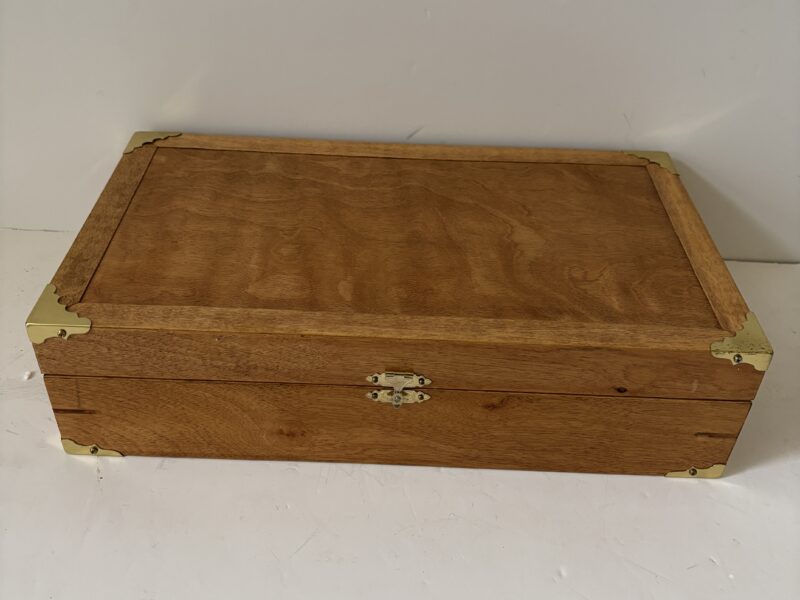 Handmade 14" Wooden Box with brass hardware