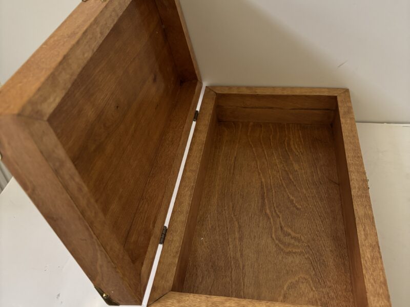 Handmade 14" Wooden Box with brass hardware