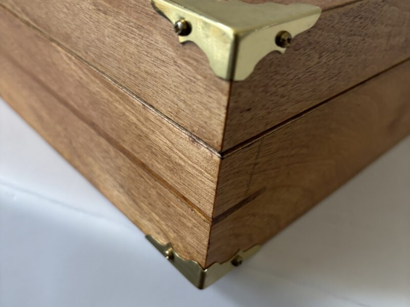 Handmade 14" Wooden Box with brass hardware