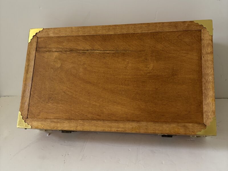 Handmade 14" Wooden Box with brass hardware