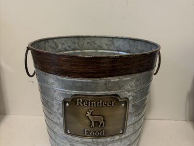"Reindeer Food" Christmas metal buckets