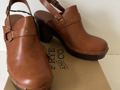 Frye and Co. Fabry Slip On Heels Women sz 11 Cognac BNIB
