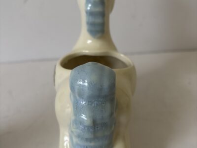 Vintage Haeger pottery white and blue rocking horse planter figurine