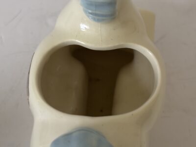 Vintage Haeger pottery white and blue rocking horse planter figurine
