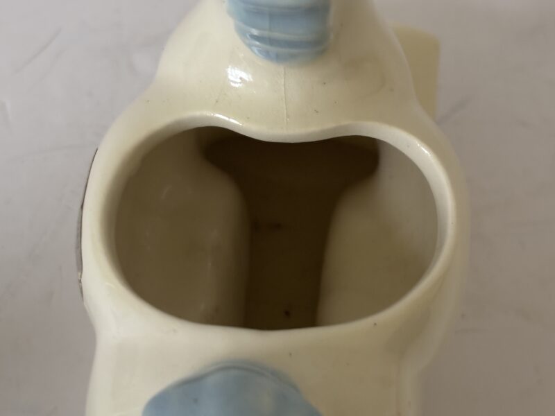 Vintage Haeger pottery white and blue rocking horse planter figurine