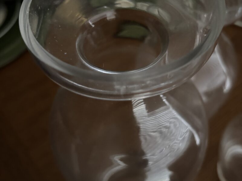 Set of 3 clear Glass shapely candle holders or bud vases