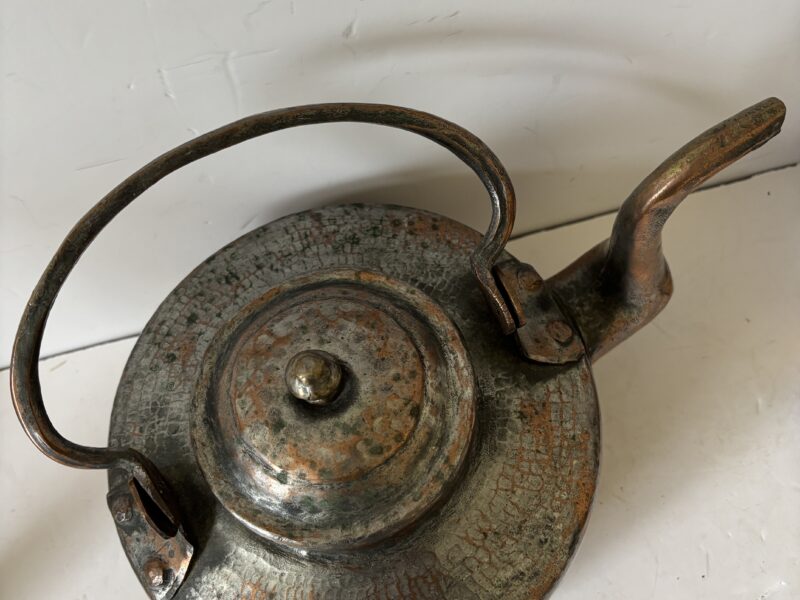 Antique Farmhouse hammered copper tea kettle