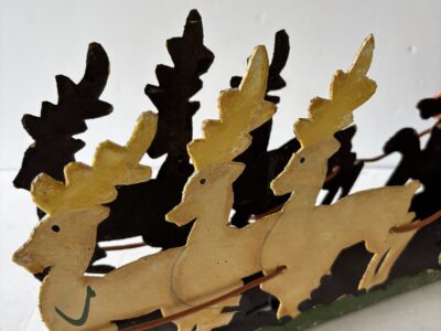 Metal Christmas decor Santa reindeers and sleight
