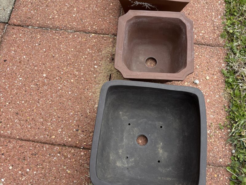 Lot of 4 bonsai pots different sizes 9" to 6.5"