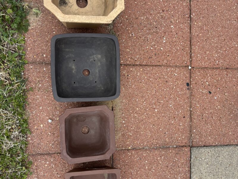 Lot of 4 bonsai pots different sizes 9" to 6.5"